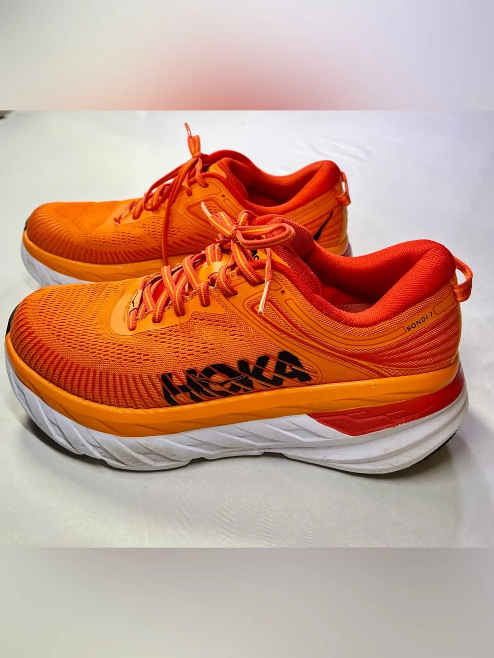 Hoka One One Bondi 7 Mens Running Shoes Persimmon Orange - 9.5